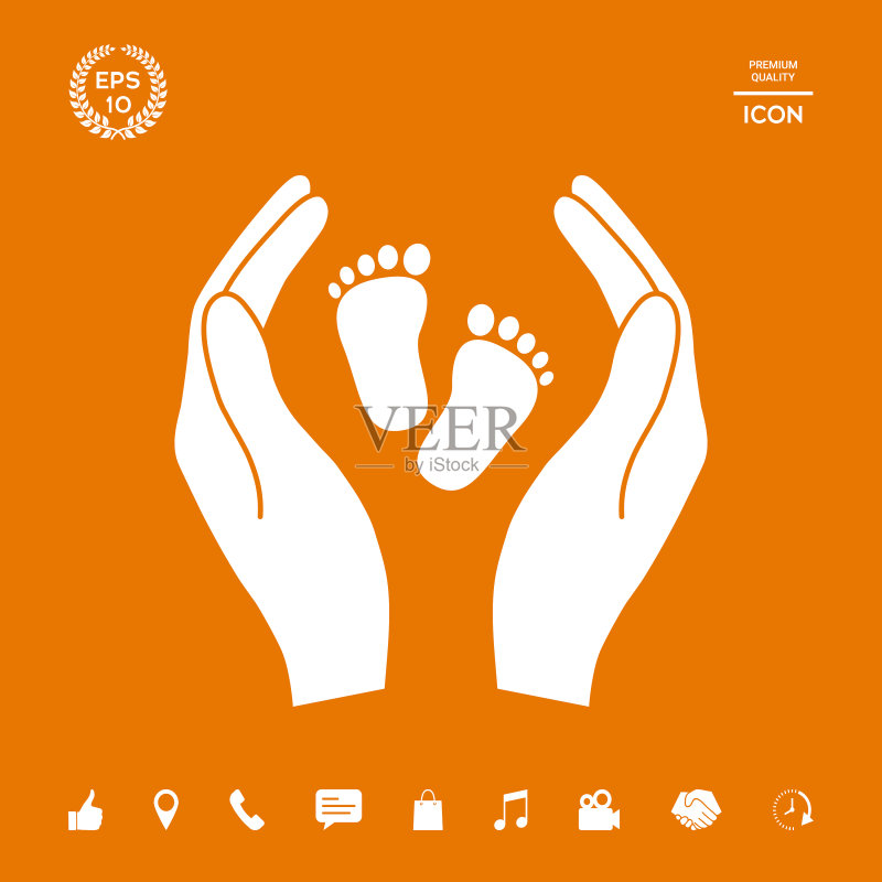 手持巴 foot - 保护符号图标素材
