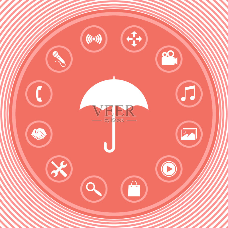 用于您的雨伞图标符号图形元素图标素材