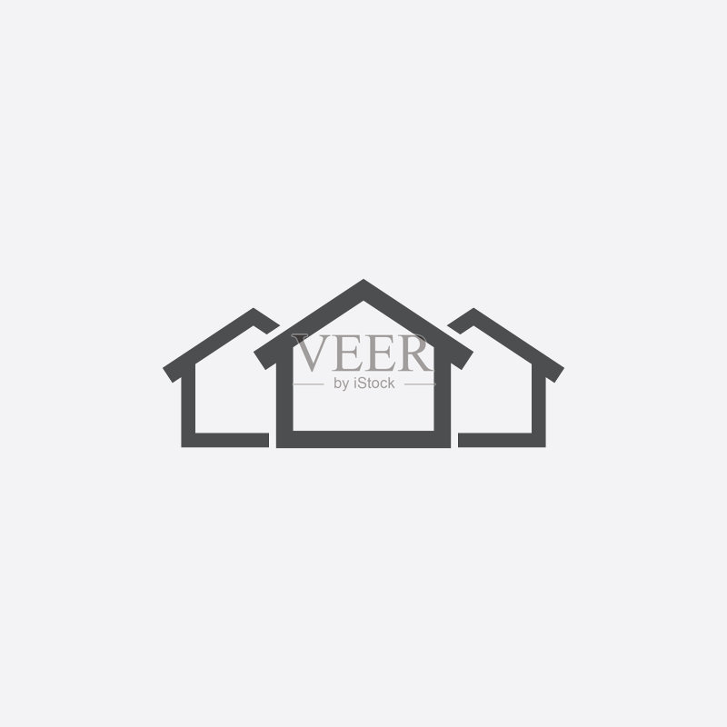 三个房屋图标图标素材