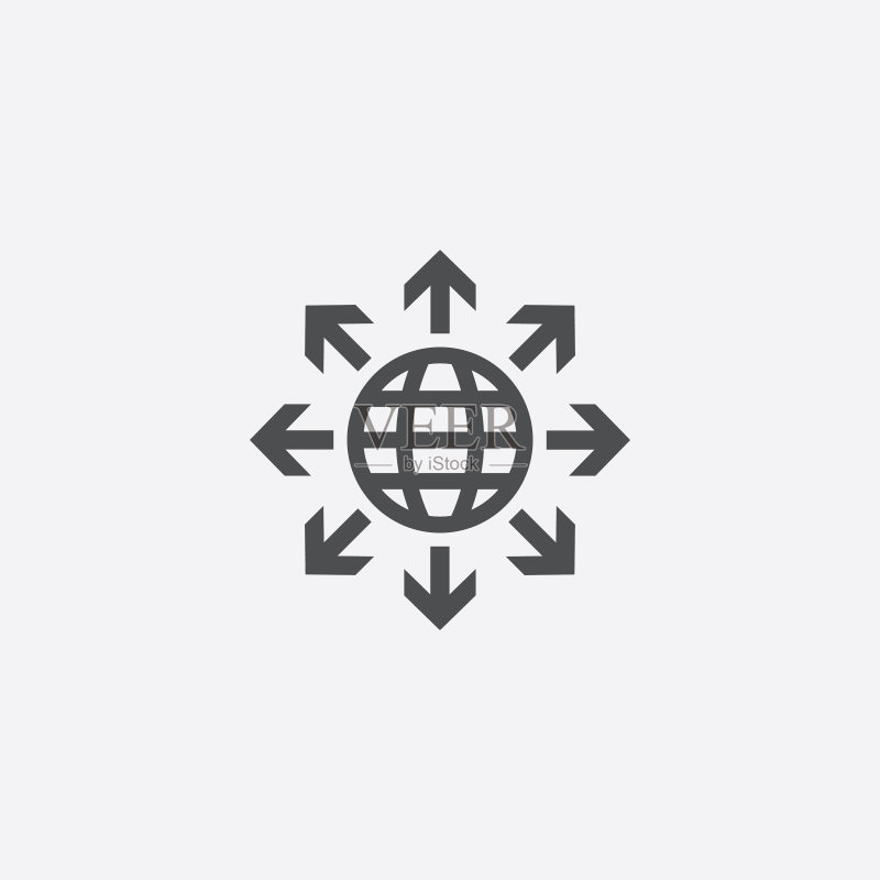 地球箭头图标图标素材