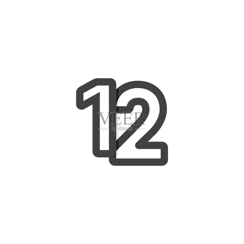 12周年庆典模板设计图标素材