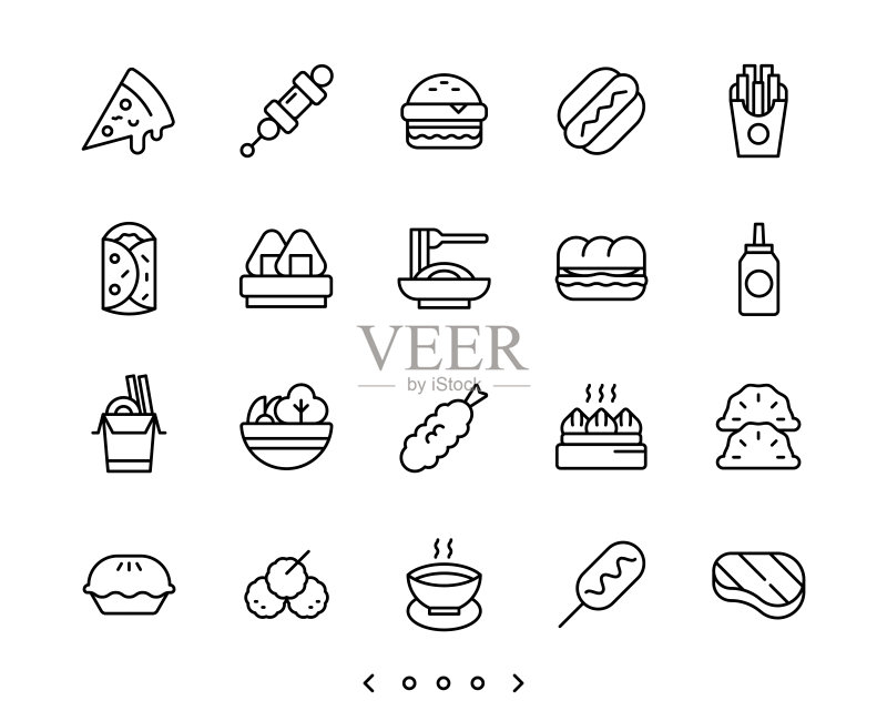 食品线性图标集图标素材