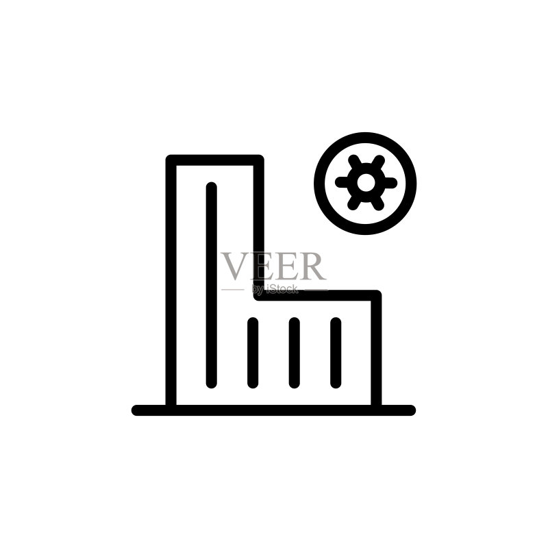建筑、医院、新冠病毒图标(UI/UX网站或移动应用矢量元素)图标素材