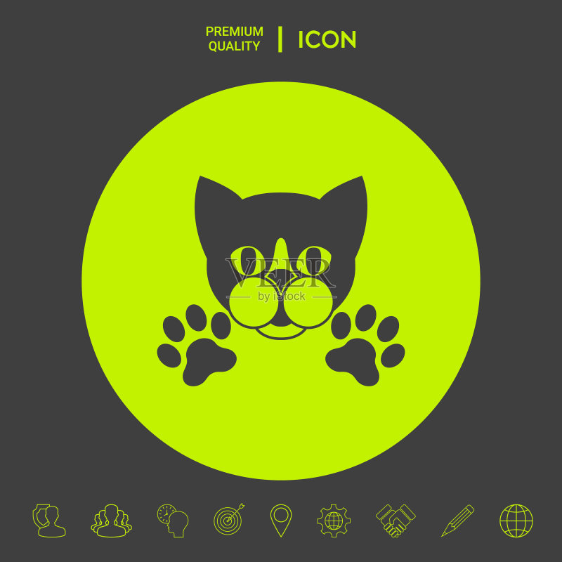 爪子的卡通猫咪-logo标志图标素材