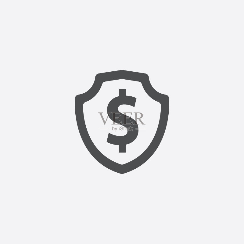 盾牌美元图标图标素材