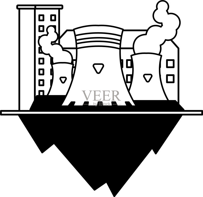 核反应堆地形图图标素材