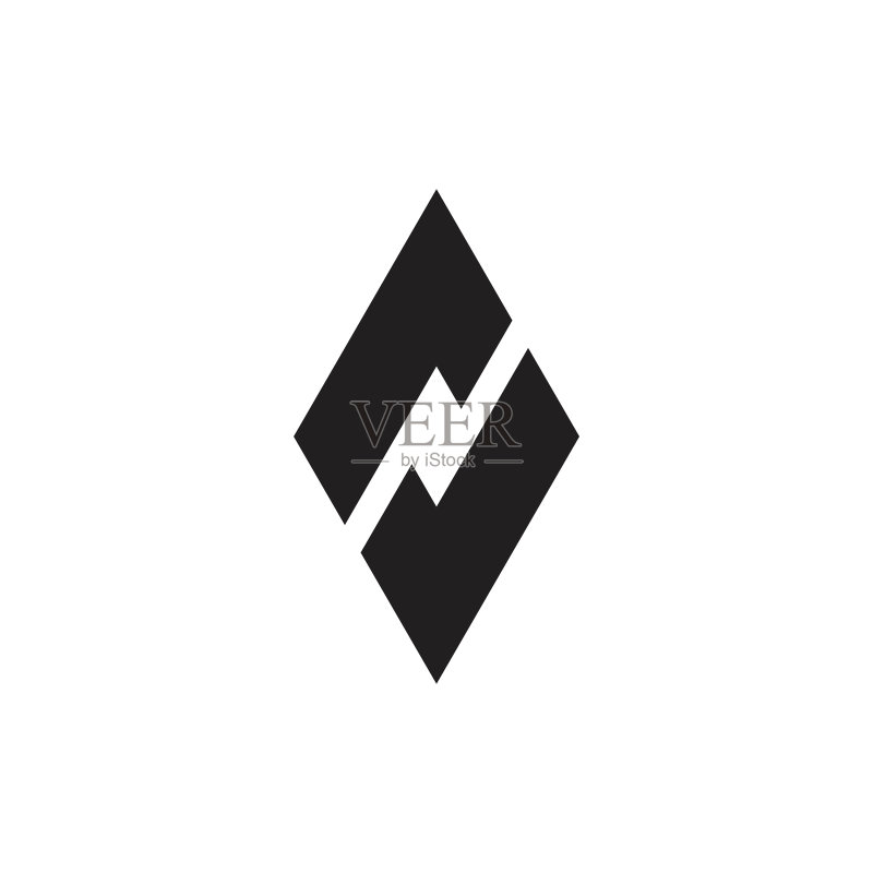 指向相反方向的几何箭头logo图标素材