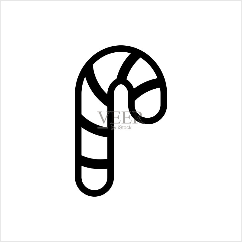 白色背景上的圣诞节涂鸦模版图标:甜蜜符号速写矢量插图(EPS 10)图标素材