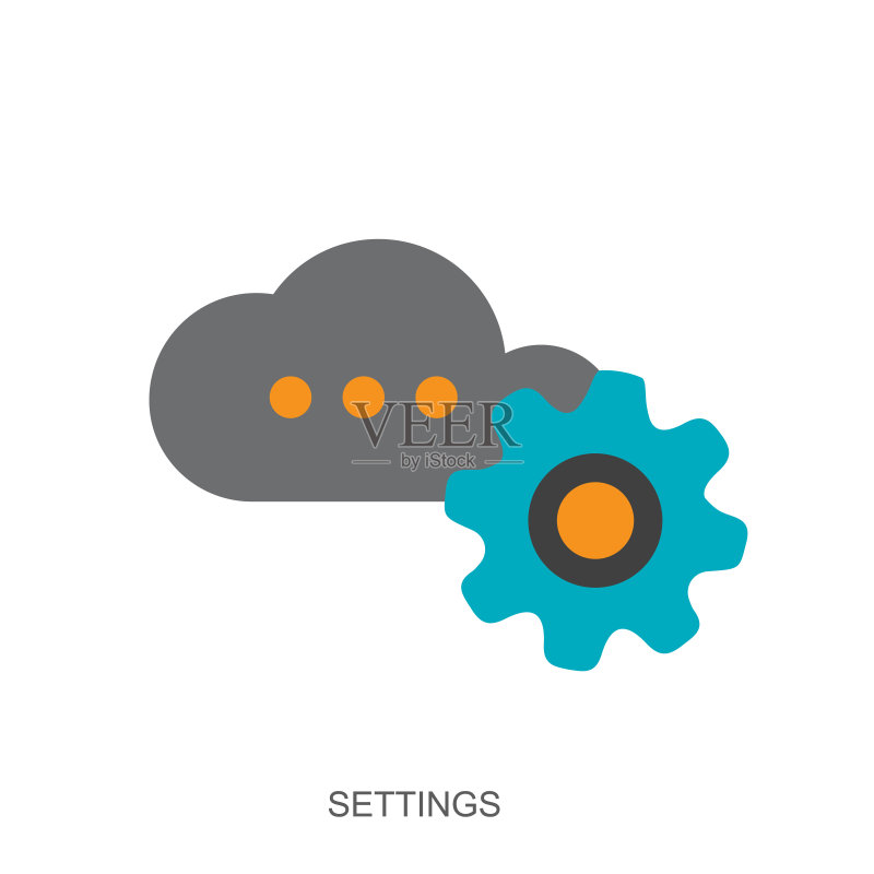 扁平风格的设置矢量图标,背景为白色图标素材