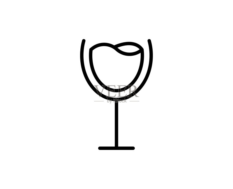 葡萄酒杯线性图标图标素材