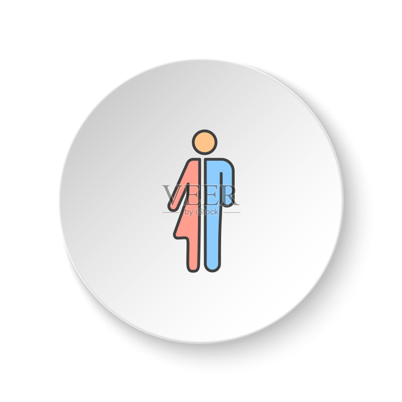 网页图标圆形按钮:男人和女人图标素材