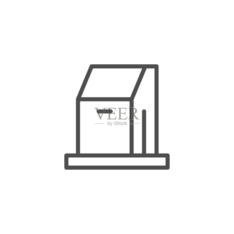 信用卡终端线条轮廓图标图标素材
