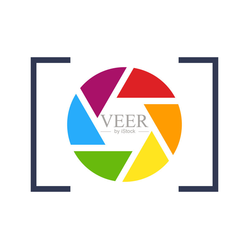 相机摄影Logo。抽象相机矢量图标设计模板图标素材