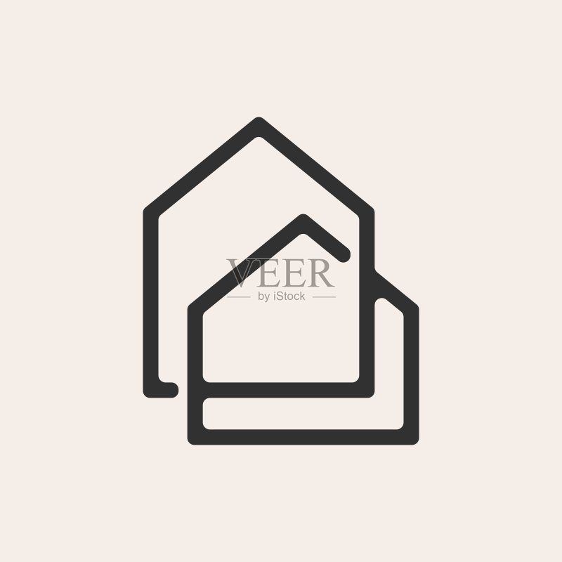 房屋住宅抵押贷款屋顶建筑师复古矢量图标插画图标素材