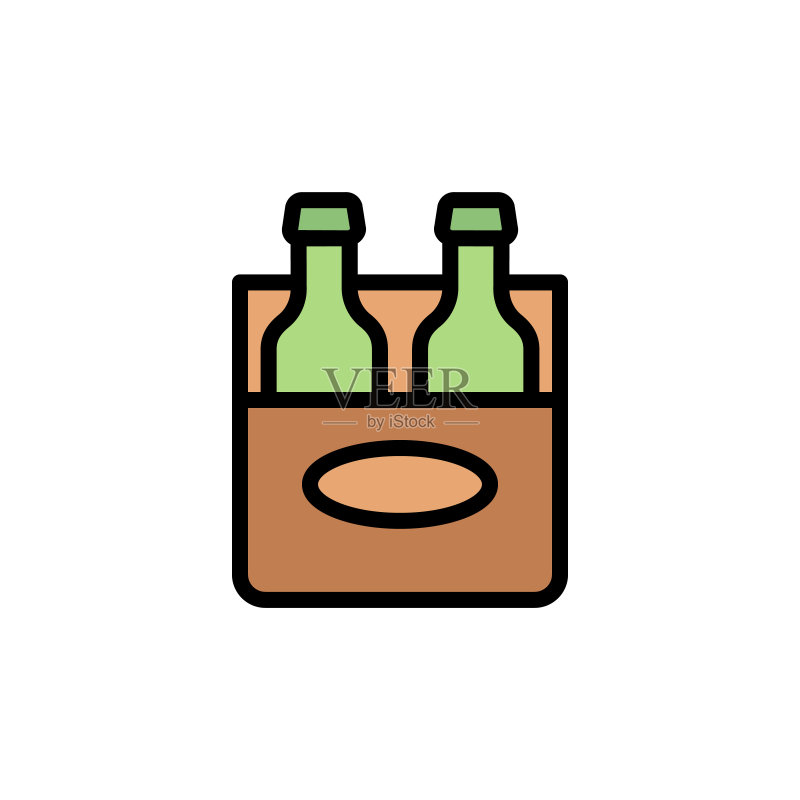 啤酒箱,啤酒图标。国际啤酒日图标的简单彩色轮廓矢量元素,适用于UI和UX,网站或移动应用程序图标素材