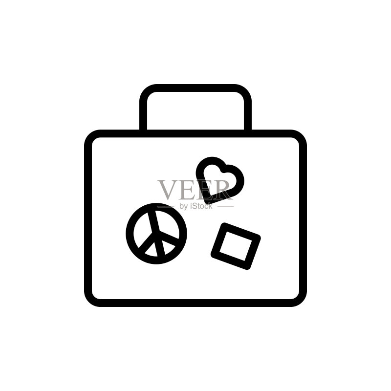 公文包,贴纸图标。花童图标的简单线条、轮廓矢量元素,适用于UI和UX、网站或移动应用程序图标素材