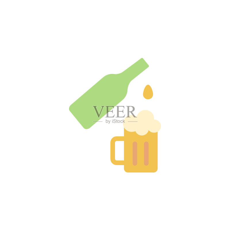 啤酒瓶和高脚杯图标图标素材