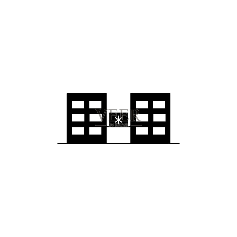 医院建筑图标矢量图图标素材