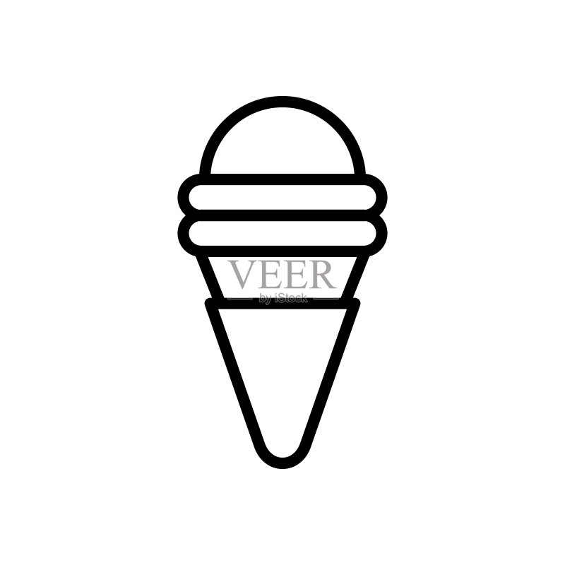 华夫饼冰淇淋筒图标,UI/UX网站或移动应用矢量元素图标素材