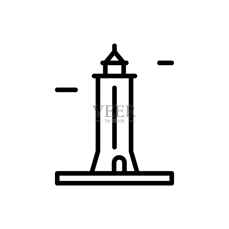 俄罗斯灯塔图标,用于UI、UX、网站或移动应用程序的简约线条轮廓矢量元素图标素材