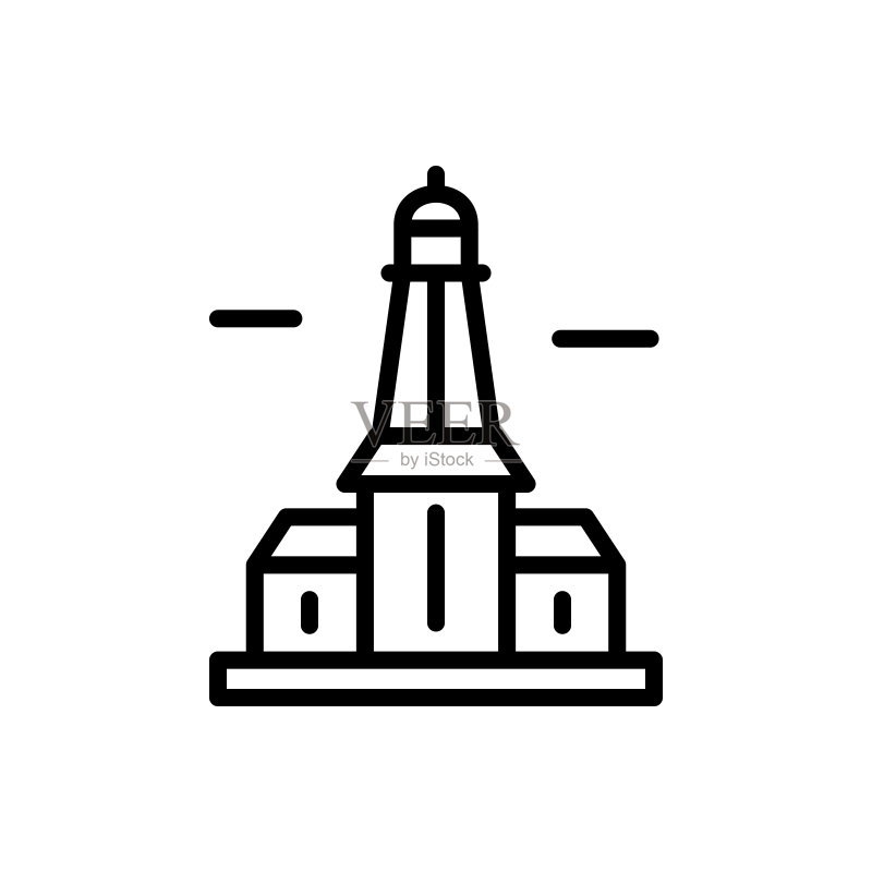 波兰灯塔图标,用于UI和UX、网站或移动应用程序的简单线条轮廓矢量元素图标素材