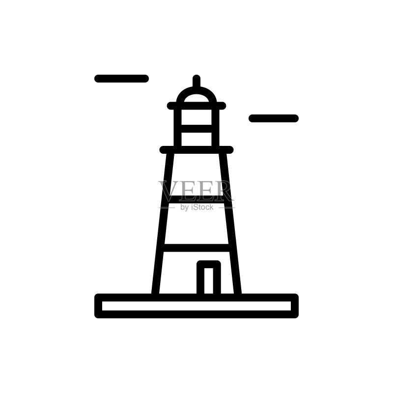 阿根廷灯塔图标,简约线条UI/UX矢量元素图标素材