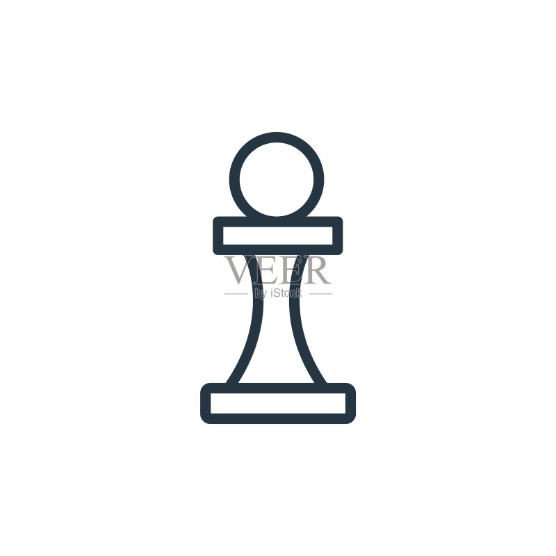 国际象棋线性图标:人工智能主题图标素材