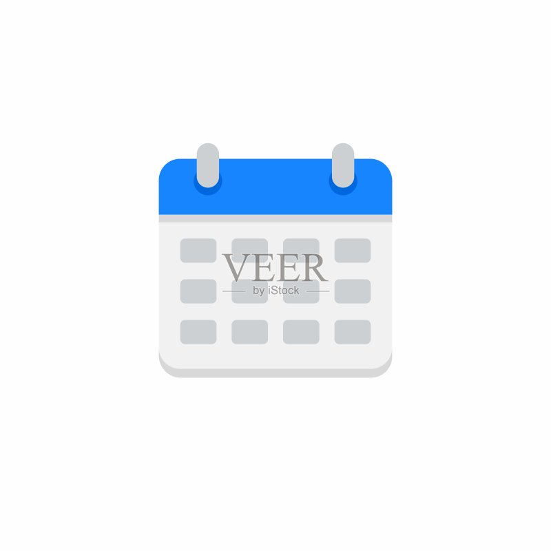 白色背景日历图标矢量图图标素材