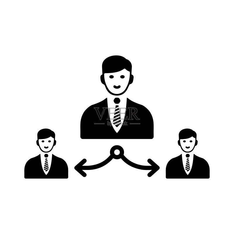 黑色团队合作图标/商业伙伴关系图标素材