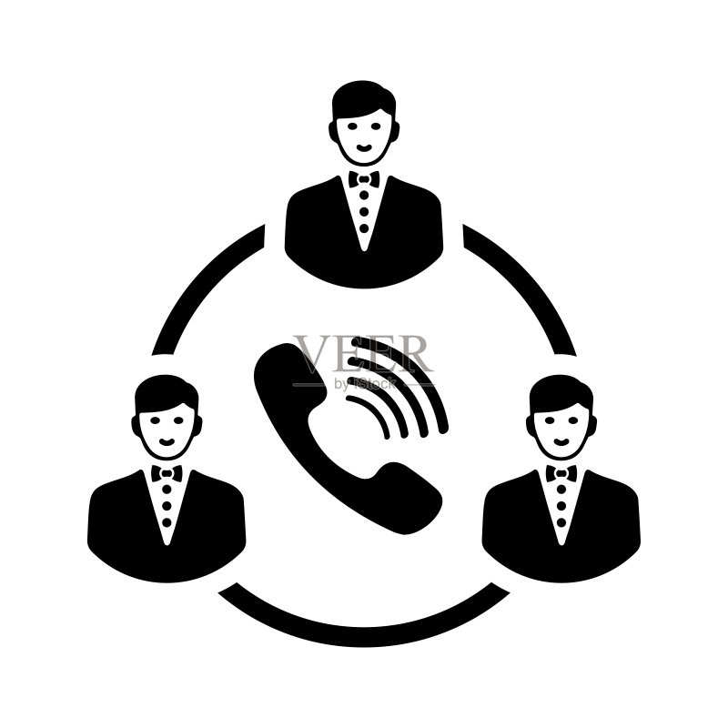 电话会议黑色图标图标素材