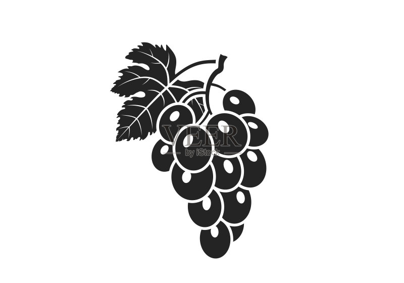 葡萄图标:葡萄酒logo符号,食品配料元素图标素材