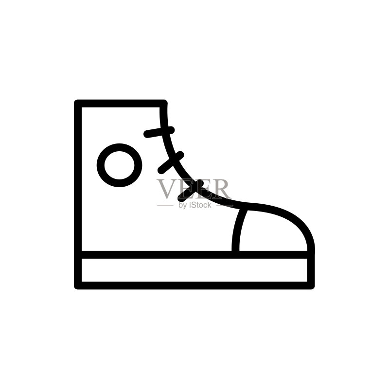 鞋子、运动鞋图标。用于UI和UX、网站或移动应用的简约线条轮廓嘻哈风格元素图标素材