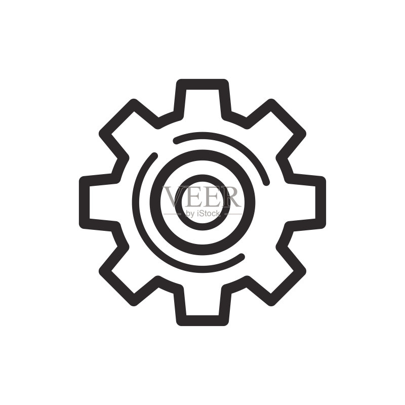 设置齿轮图标矢量插画图标素材