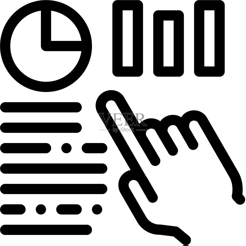 统计员助手手部图标细线图标素材