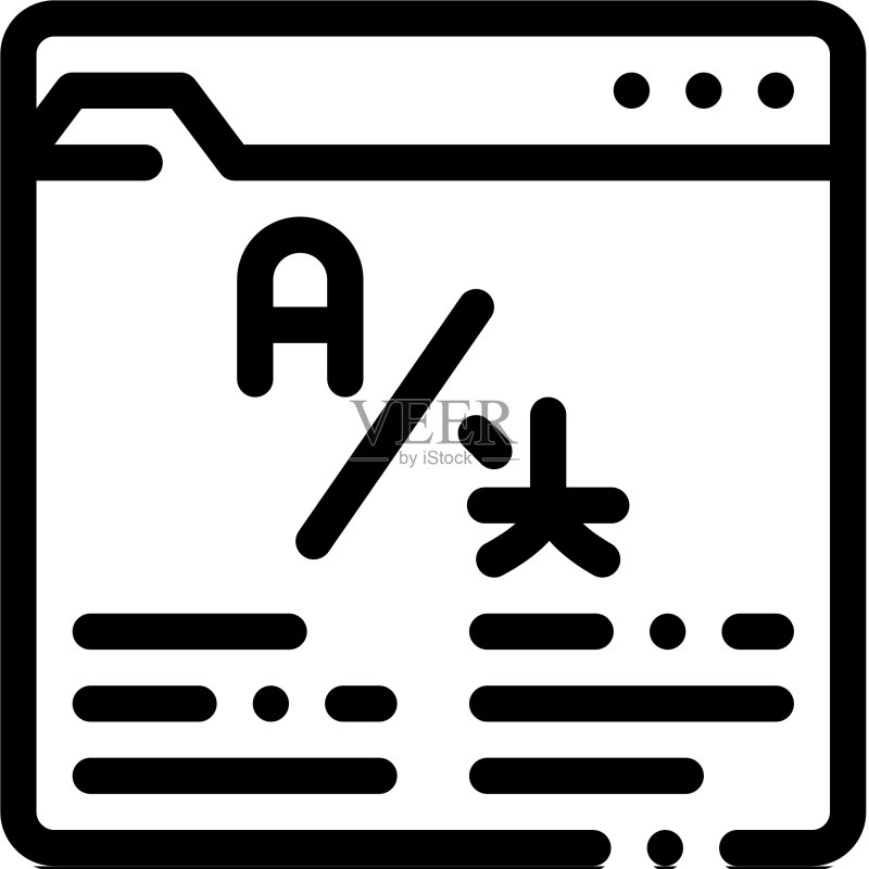 在线网站翻译器图标细线图标素材