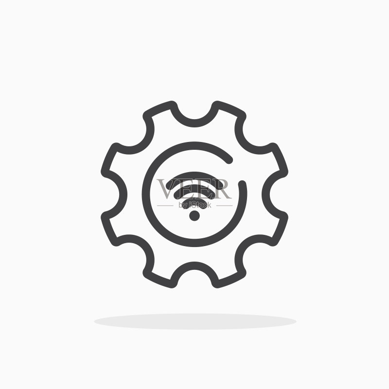 线性风格的无线设置图标图标素材