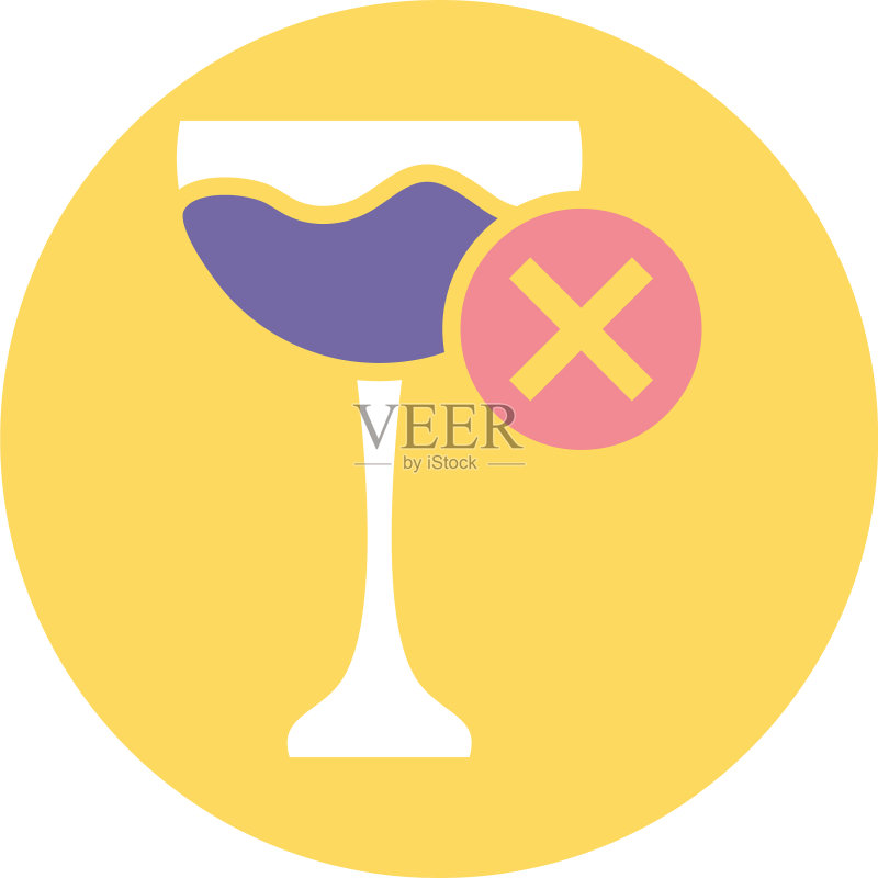 错误符号葡萄酒杯块状风格设计图标素材