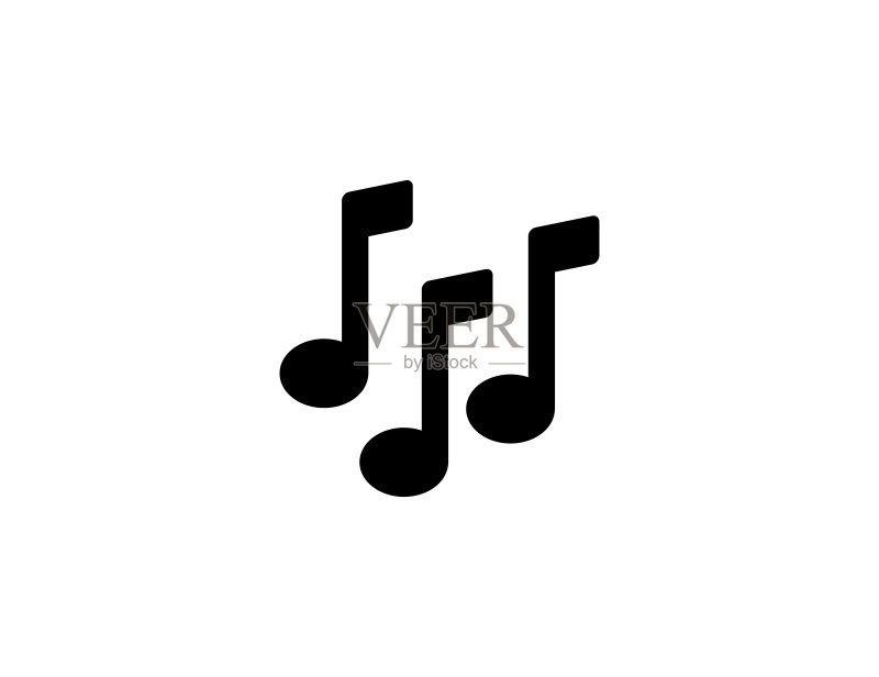 音符图标:音乐声音、乐谱符号矢量素材图标素材