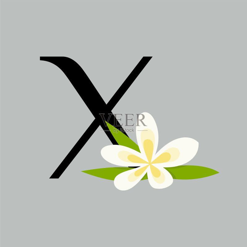 花卉字母X图标素材