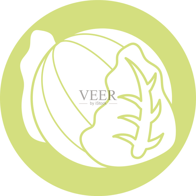 卷心菜蔬菜图标块状风格图标素材