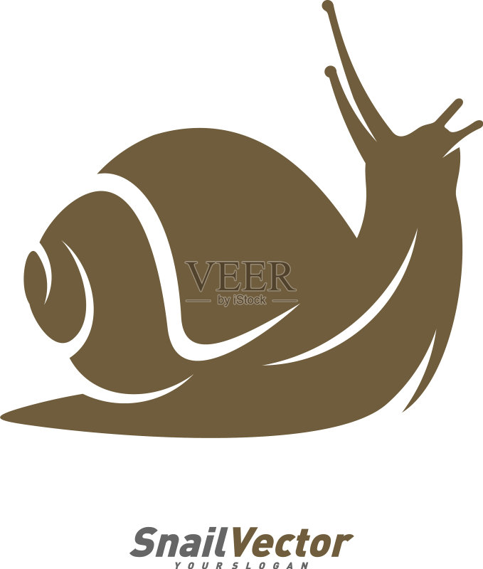 蜗牛logo设计模板剪影图标素材