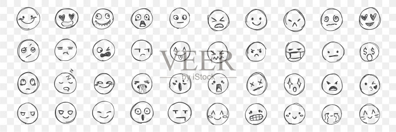 各种表情符号涂鸦图标素材