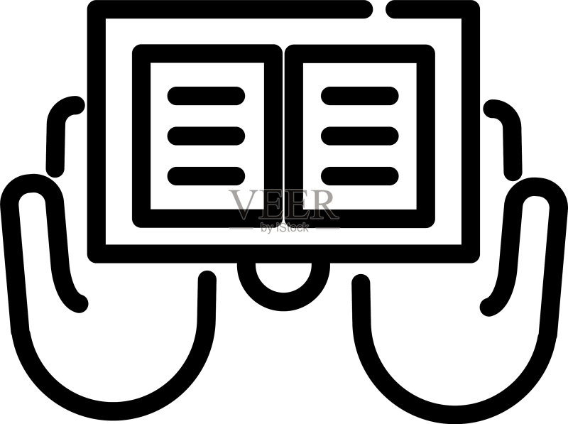 神圣书籍线性风格图标图标素材