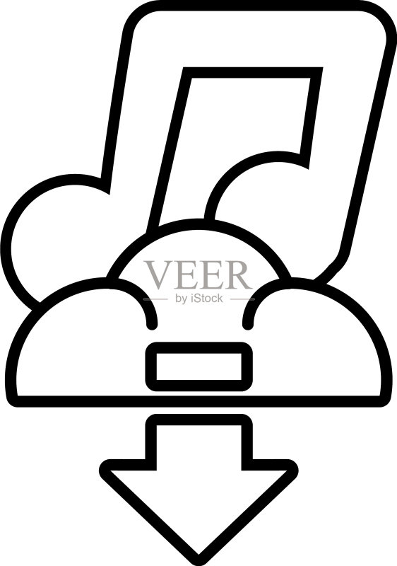 白色云端下载信息图标素材