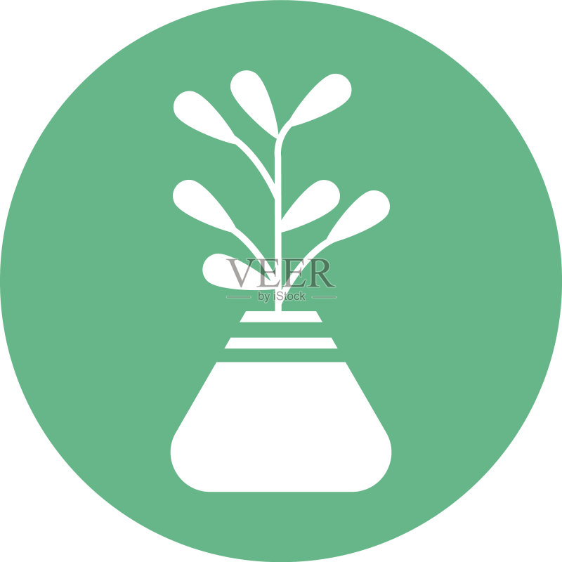 盆栽植物方块扁平风格图标图标素材