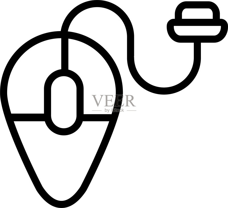 白色背景上的电脑鼠标图标素材