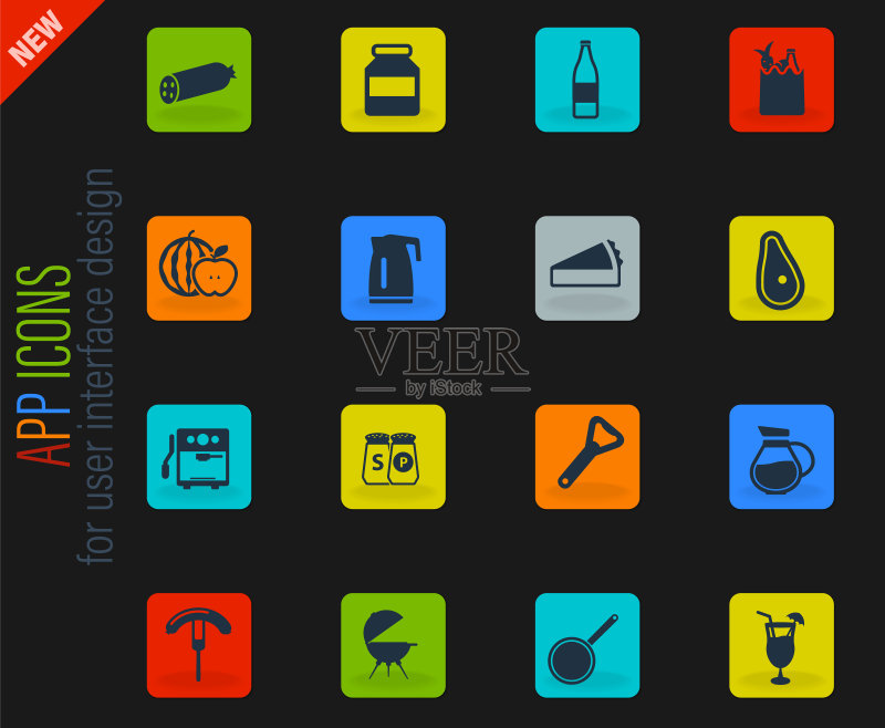 食品和厨房简约图标图标素材