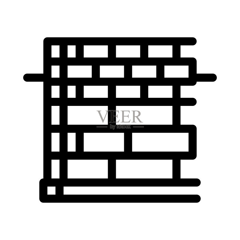 区块链基础图标矢量轮廓插图图标素材