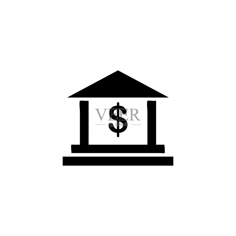 银行大楼图标矢量图图标素材