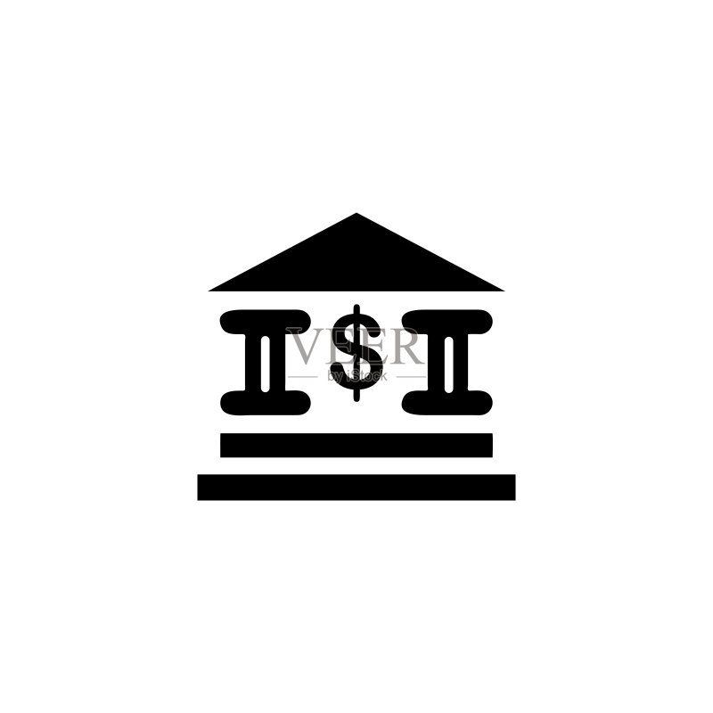 银行大楼图标矢量图图标素材